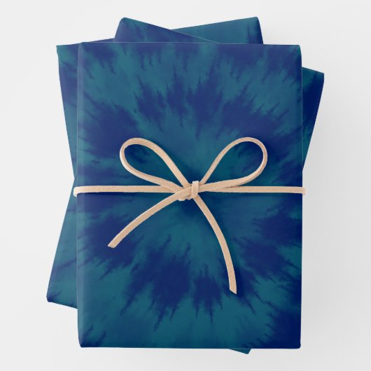 Indigo Blue Hippie Gefärbte Krawatte Abstract Desi Geschenkpapier Set (Beispiel)