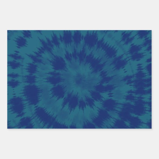 Indigo Blue Hippie Gefärbte Krawatte Abstract Desi Geschenkpapier Set (Vorderseite)