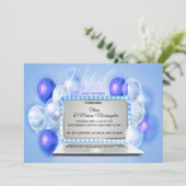Indigo Blue Laptop Virtual Baby Boy Dusche Einladung (Stehend Vorderseite)