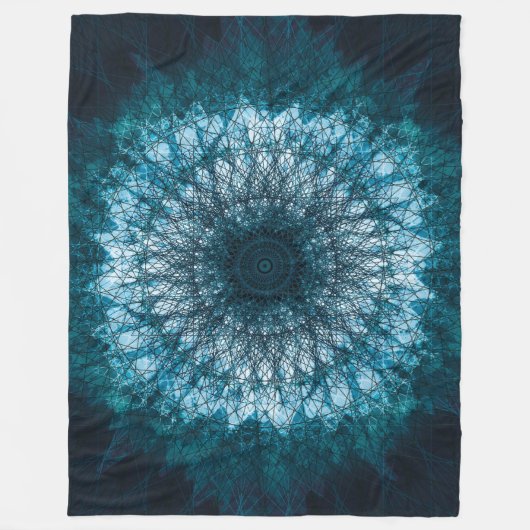 Indigo Blue Mandala Fleecedecke (Vorderseite)