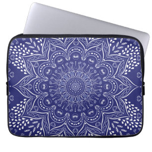 Indigo blue mandala laptopschutzhülle