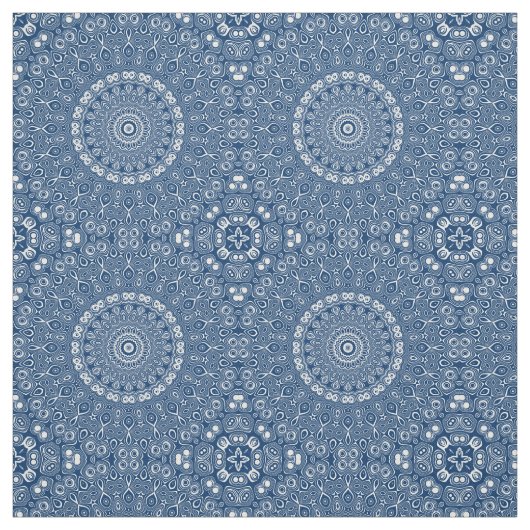 Indigo Blue Mandala Pattern Stoff (Muster)