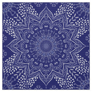 Indigo Blue Mandala Stoff