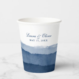 Indigo Blue Ombre Watercolor Wedding | Dusche   Pappbecher