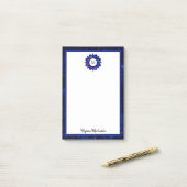 Indigo Blue Outer Space Galaxy Mandala Monogram Post-it Klebezettel (Auf Schreibtisch)