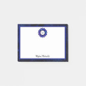 Indigo Blue Outer Space Galaxy Mandala Monogram Post-it Klebezettel (Vorderseite)