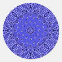 Indigo Blue Paisley Western Bandana Scarf Print