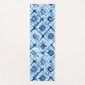 Indigo Blue Pattern Shibori Gefärbte Krawatte Abst Yogamatte (Vorderseite)