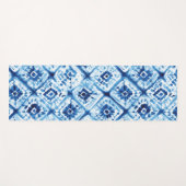 Indigo Blue Pattern Shibori Gefärbte Krawatte Abst Yogamatte (Vorderseite (Horizontal))