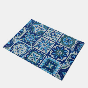 Indigo Blue Portugiesisch Azulejo Lissabon Decorat Fußmatte