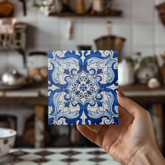 Indigo Blue Portugiesisch Lissabon Azulejo Decorat Fliese