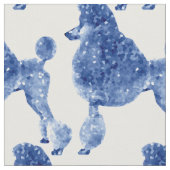 Indigo Blue Posh Poodle Stoff (Nahaufnahme)