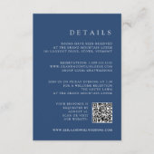 Indigo Blue QR Code UAWG & Hochzeitdetails Begleitkarte (Vorderseite)