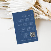 Indigo Blue QR Code UAWG & Hochzeitdetails Begleitkarte