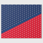 Indigo Blue Red White Christmas Tree Muster Geschenkpapier (Flach)