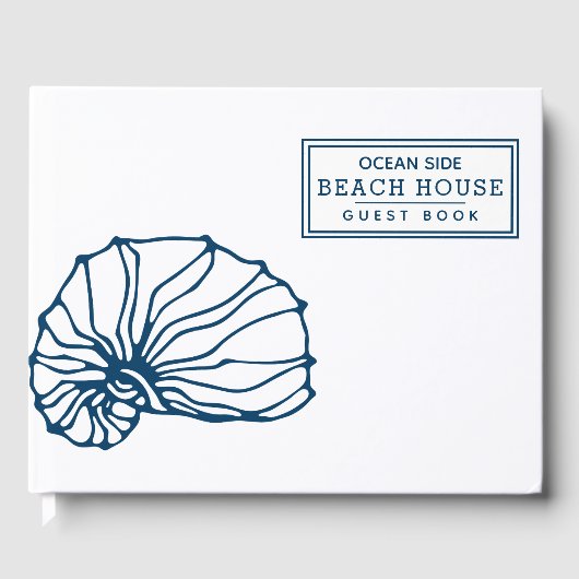 Indigo Blue Seashell - Beach House Vermietung Gästebuch (Vorderseite)