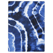 Indigo Blue Shibori Gefärbte Krawatte Watercolor M Klemmbrett (Rückseite)