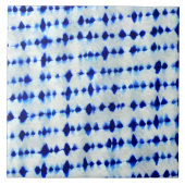 Indigo Blue Shibori Muster Fliese (Vorderseite)