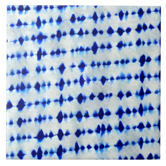 Indigo Blue Shibori Muster Fliese (Vorderseite)