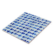 Indigo Blue Shibori Muster Fliese (Seite)