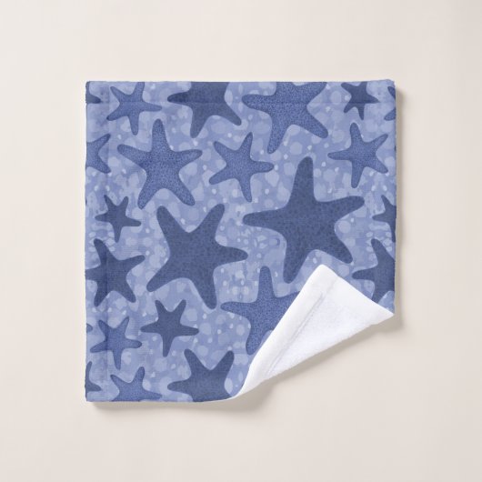 Indigo Blue Starfish Handtuch Set (Waschlappen)