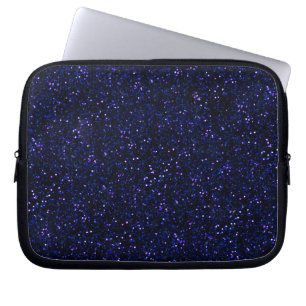 Indigo Blue Starry Mitternacht Glitzer Laptopschutzhülle