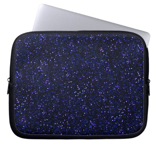 Indigo Blue Starry Mitternacht Glitzer Laptopschutzhülle (Vorderseite)