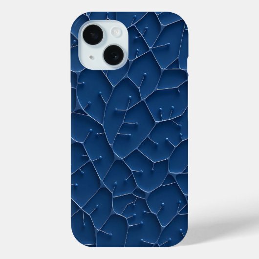 Indigo Blue Stylish Pattern iPhone Case (Rückseite)