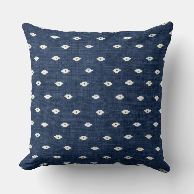 Indigo Blue Throw Pillow Kissen (Vorderseite)