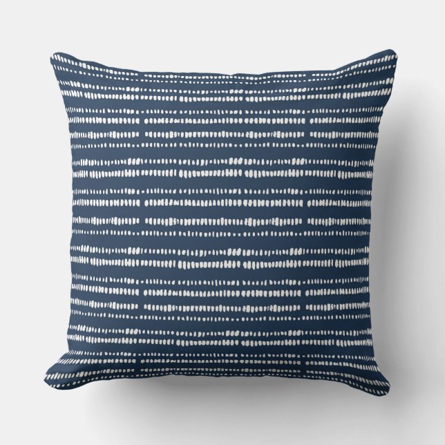 Indigo Blue Throw Pillow Kissen (Vorderseite)