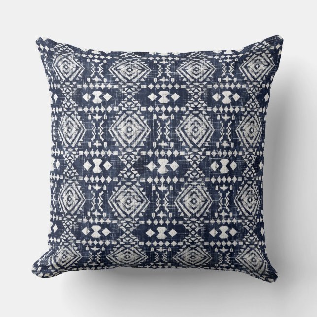 Indigo Blue Throw Pillow Kissen (Vorderseite)