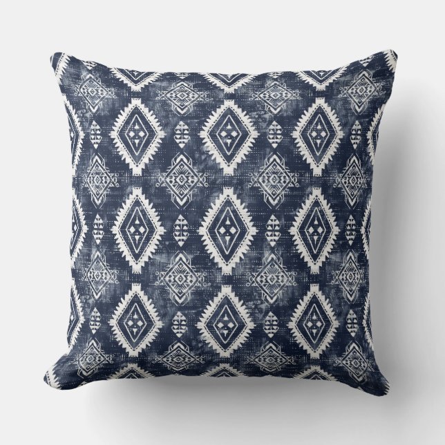 Indigo Blue Throw Pillow Kissen (Vorderseite)