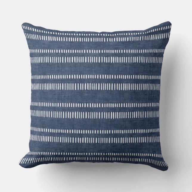 Indigo Blue Throw Pillow Kissen (Vorderseite)