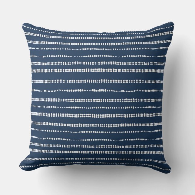 Indigo Blue Throw Pillow Kissen (Vorderseite)