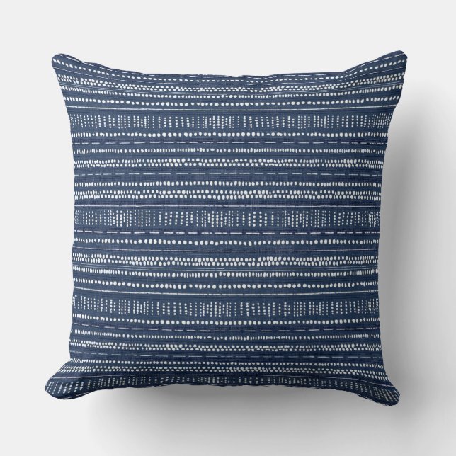 Indigo Blue Throw Pillow Kissen (Vorderseite)