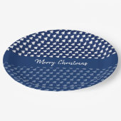 Indigo Blue Tree Watercolor Art Pappteller (Schrägansicht)