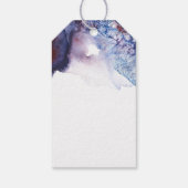 Indigo Blue und Lila Crystal Modern Water color Geschenkanhänger (Rückseite)