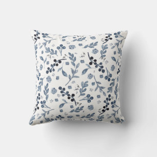 Indigo Blue Watercolor 2-seitige Kopfkissen Kissen