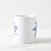 Indigo Blue Watercolor Abstrakt Snowflake Kaffeetasse (Mittel)