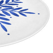 Indigo Blue Watercolor Abstrakt Snowflake Schneidebrett (Ecke)