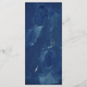 Indigo Blue Watercolor Elegante Hochzeit Menükarte (Rückseite)