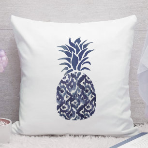 indigo blue watercolor pineapple kissen