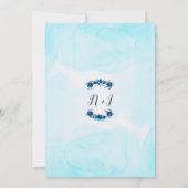 Indigo Blue Watercolor Rustikales Brautparty Einladung (Rückseite)