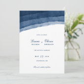 Indigo Blue Watercolor Save the Date (Stehend Vorderseite)