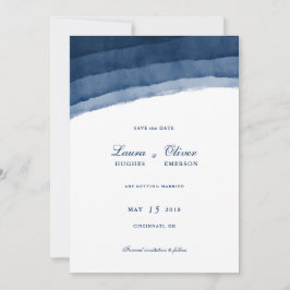 Indigo Blue Watercolor Save the Date