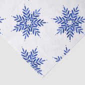 Indigo Blue Watercolor Snowflake Muster Seidenpapier (Detail)