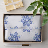 Indigo Blue Watercolor Snowflake Muster Seidenpapier (Geschenk)