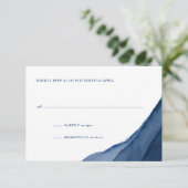 Indigo Blue Watercolor Wedding RSVP Karte (Stehend Vorderseite)