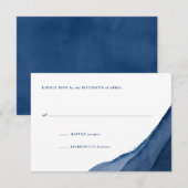 Indigo Blue Watercolor Wedding RSVP Karte (Vorne/Hinten)