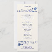 Indigo Blue Wedding Programmkarte (Rückseite)
